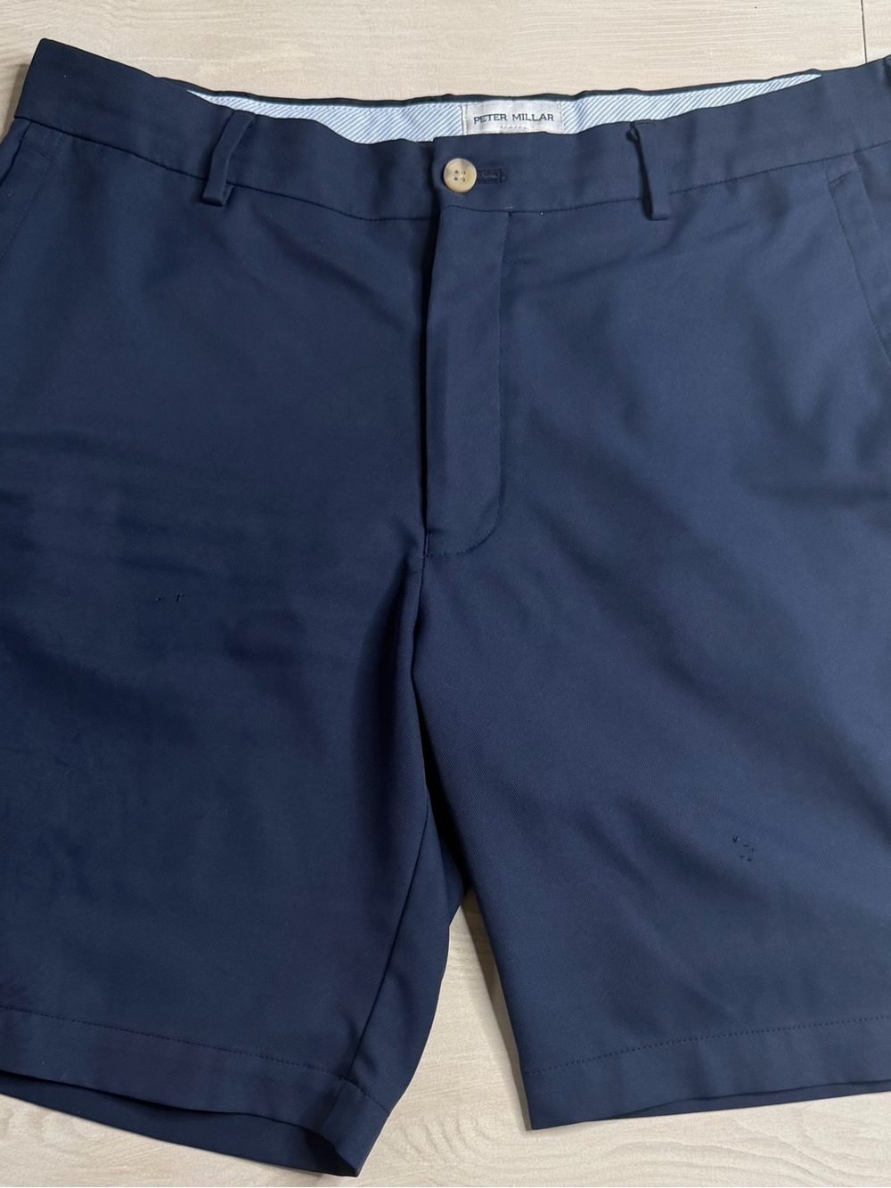 Peter Millar Navy Flat-Front Golf Shorts
